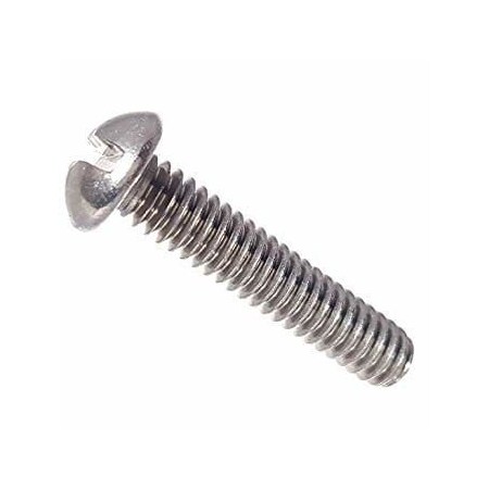 #10-32 X 1-1/4 In Slotted Round Machine Screw, Plain 18-8 Stainless Steel, 500 PK